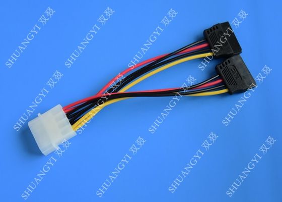 China Pin do conjunto de chicote de fios 4 do cabo liso do IDE 2 x 15 a Pin SATA ao conector de Serial ATA SATA fornecedor